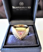 Gents Signet Ring Gold on Sterling Silver 9.7 grams Size R1/2