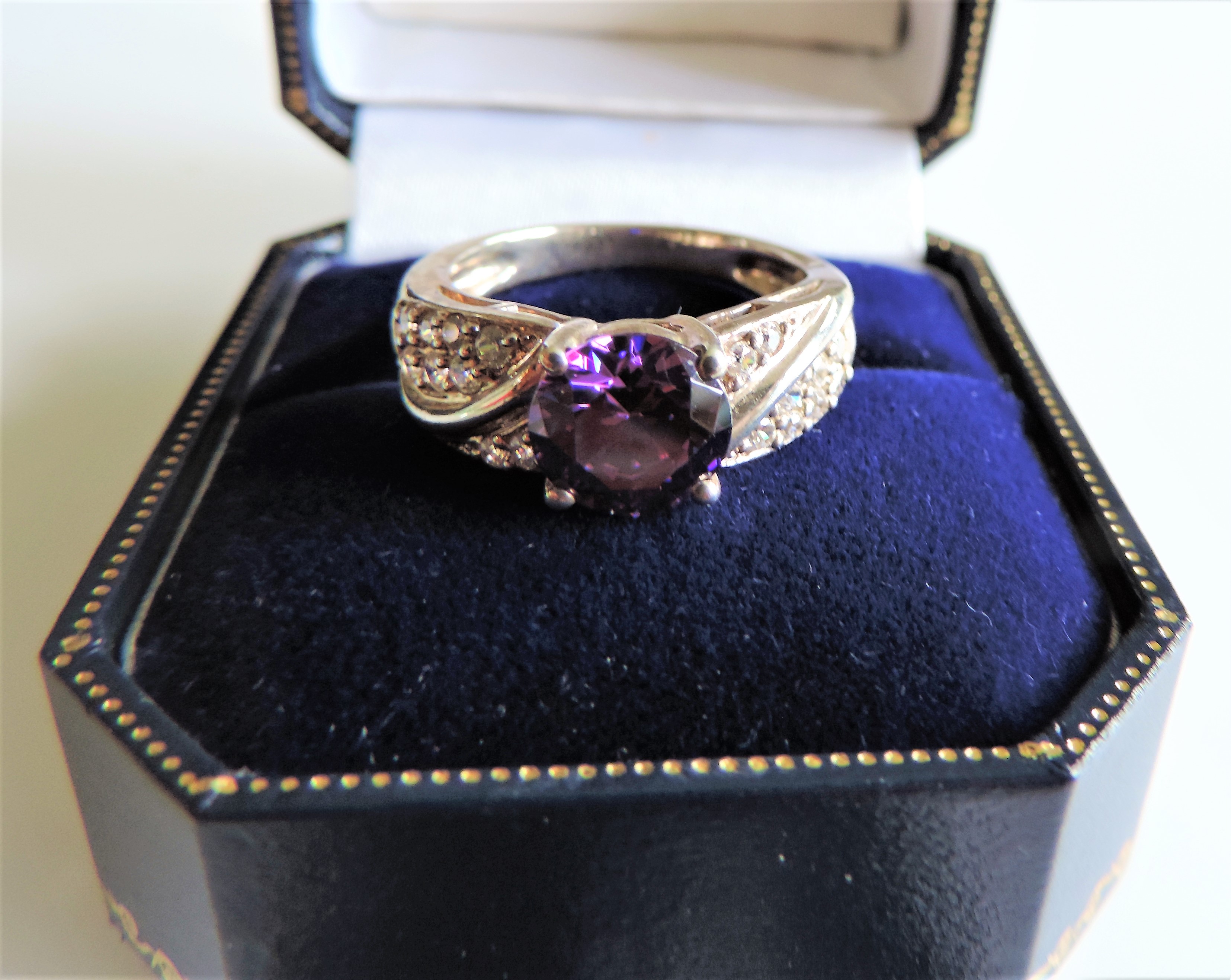 Sterling Silver Amethyst Ring New with Gift Box - Image 4 of 5