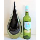 Large Vintage Murano Sommerso Teardrop Sculpture 35cm High