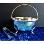 Vintage Mappin & Webb Silver Plate Sugar Bowl & Tongs