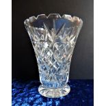 Vintage Cut Crystal Vase 18cm Tall