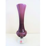 Murano Venni Opalino Glass Vase Amethyst Milk White