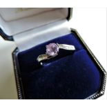 Sterling Silver Pink Sapphire Ring