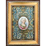 Antique Framed Miniature Portrait Marie Antoinette c.1780's