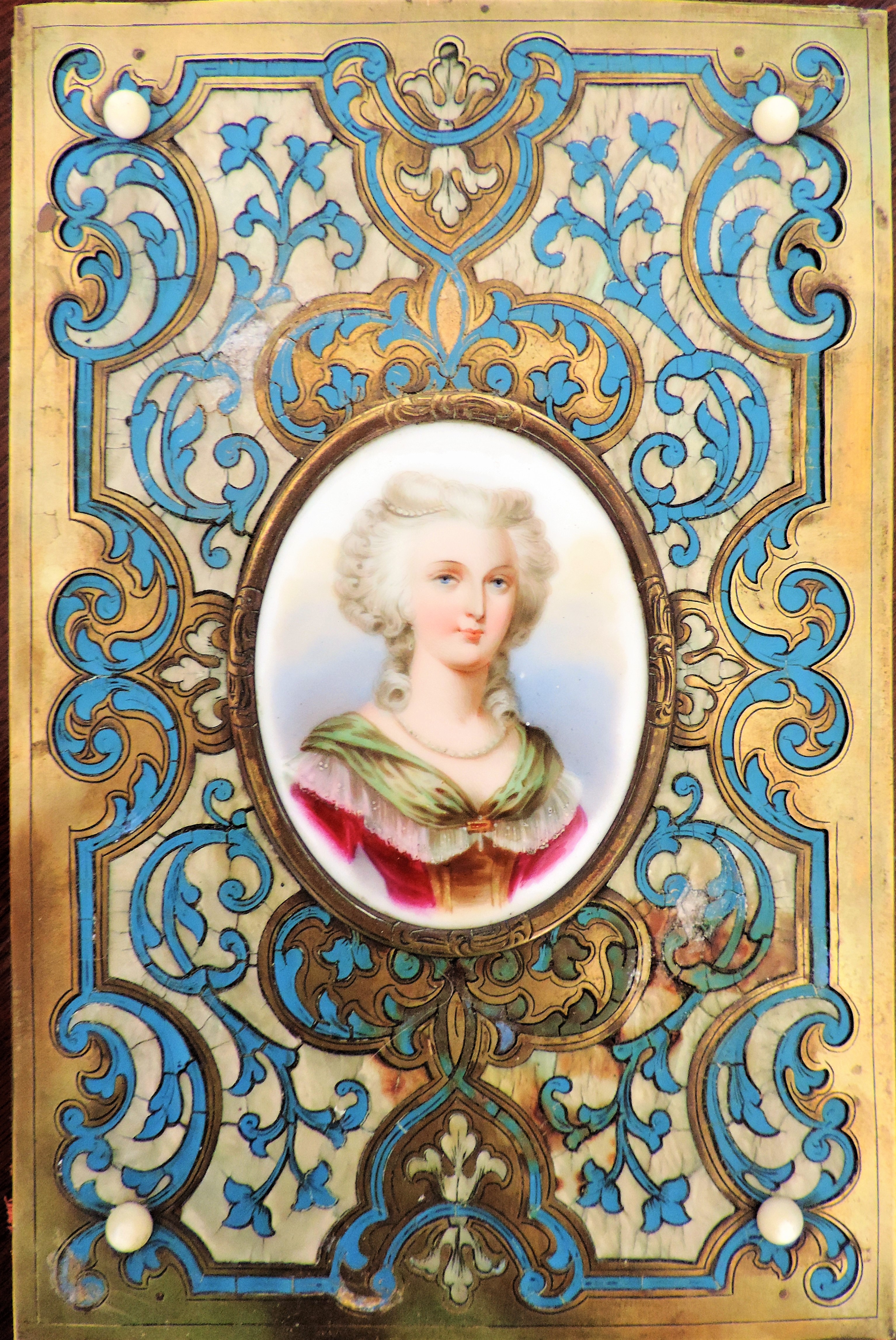 Antique Framed Miniature Portrait Marie Antoinette c.1780's - Image 6 of 10
