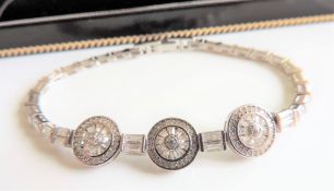 Sterling Silver White Sapphire Bracelet
