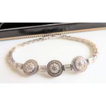 Sterling Silver White Sapphire Bracelet