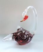 Vintage Murano Art Glass Swan