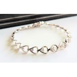 Sterling Silver 3.9ct White Sapphire Tennis Bracelet