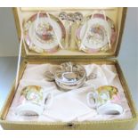 Italian Porcelain Demitasse Coffee Cup and Saucer Set