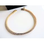 Gold on Sterling Silver 2.4ct Topaz Tennis Bracelet New with Gift Box