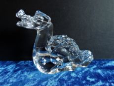 Baccarat Crystal Dragon Paperweight Figurine