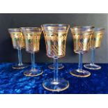 Vintage 24k Gold Venetian Glasses Set of 6