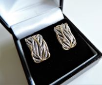 Sterling Silver/Gold Earrings New with Gift Box