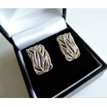 Sterling Silver/Gold Earrings New with Gift Box