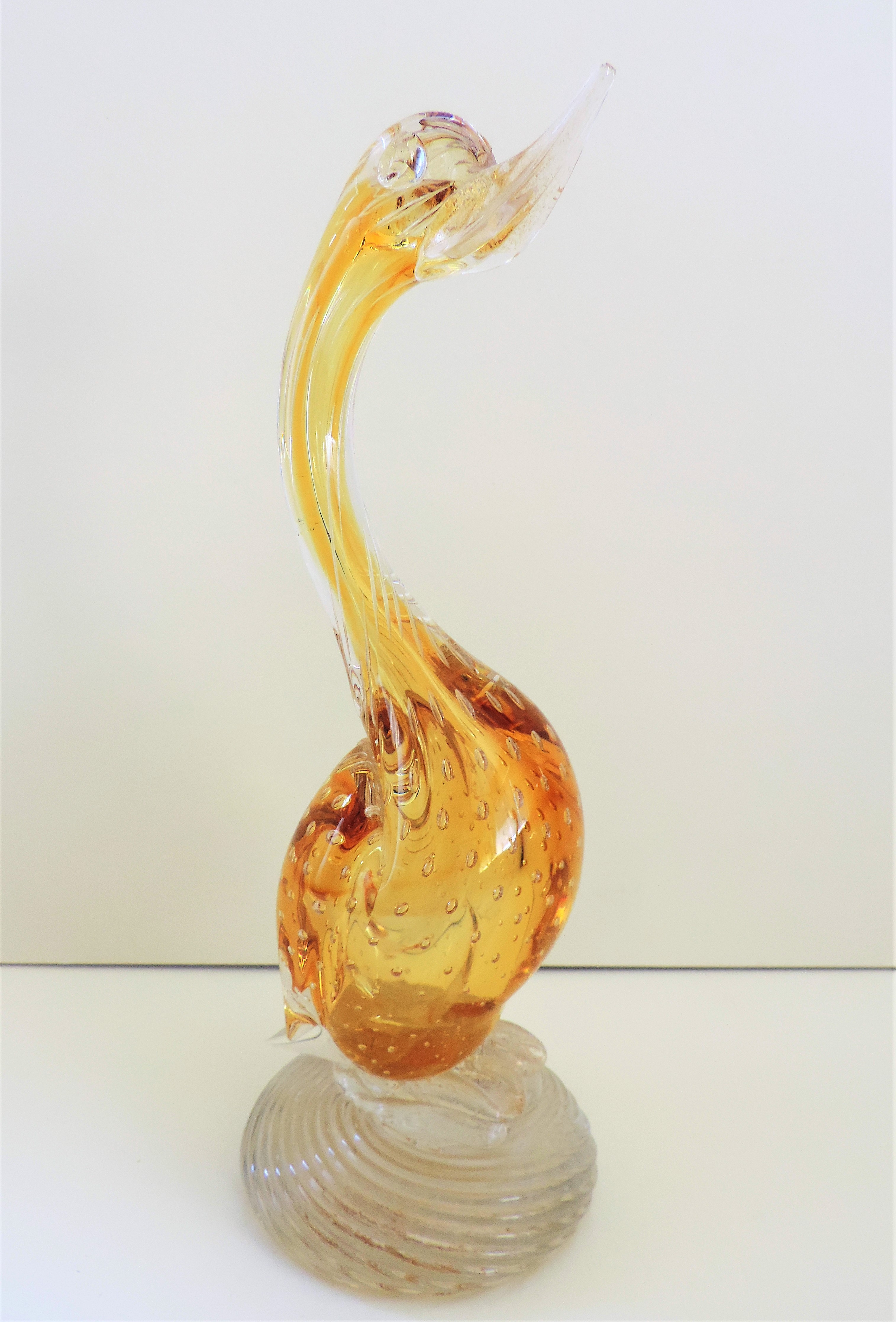 Murano Art Glass Sculpture Amber Bubble 27cm Tall - Image 2 of 4