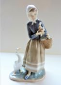 Lladro Porcelain Figurine Girl with Geese