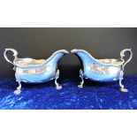 Pair Antique Silver Plate Gravy/Sauce Boats circa 1865