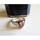 Sterling Silver 4ct Trillion Cut Ametrine Ring