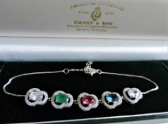 Sterling Silver Multi Gemstone Bracelet