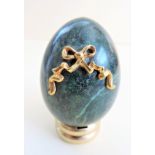 Franklin Mint 'Italian Marble with Gold Plated Ribbon' Egg