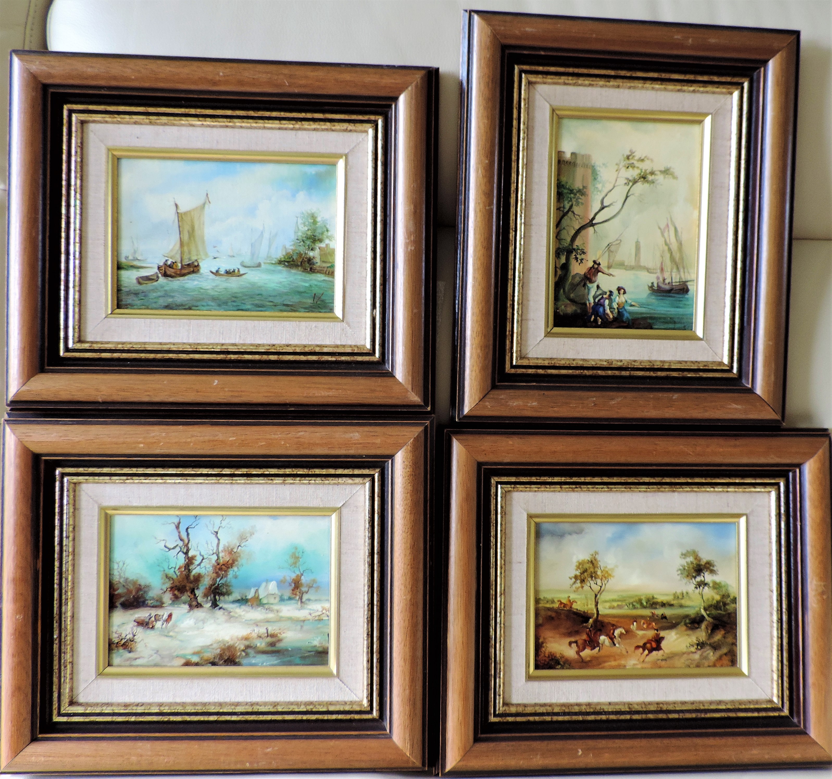 A Set of Four Framed Oils on Board, Frame Size 32 x 27cm - Image 4 of 6