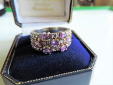 Sterling Silver Amethyst and White Topaz Ring