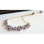 Tanzanite Slider Bracelet in Sterling Silver