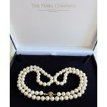 Japanese Akoya Cultured Pearl Necklace 14k Gold Clasp