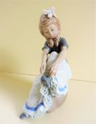 Lladro Nao Porcelain Figurine - Tying My Shoe 0479