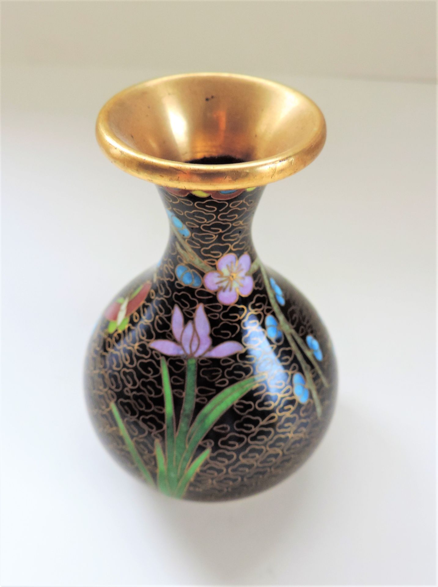 Vintage Cloisonne Vase - Image 2 of 2