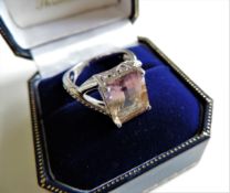 Sterling Silver 4.2ct Ametrine Ring