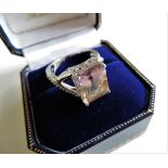 Sterling Silver 4.2ct Ametrine Ring