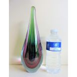 Large Murano Sommerso Teardrop Sculpture Flavio Poli 29cm Tall