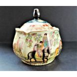 Vintage Oriental Hand Painted Lidded Jar 16cm High