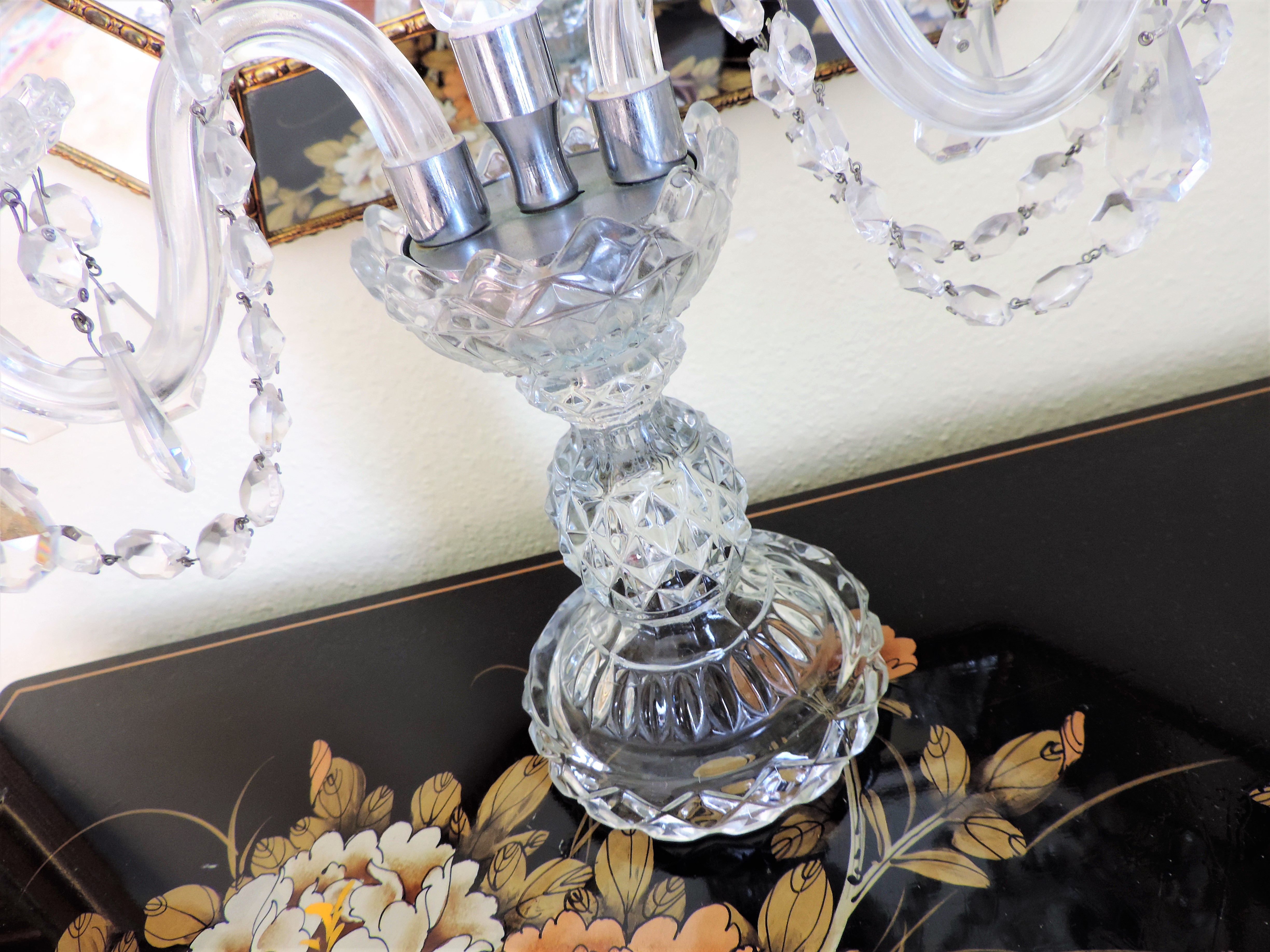 Vintage Bohemian Crystal Candelabra - Image 4 of 6