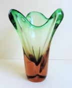 Vintage Murano Art Glass Vase 21cm High