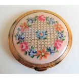 Vintage Kigu Petit Point Powder Compact