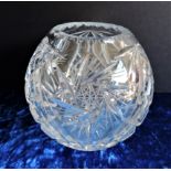 Vintage Bohemian Crystal Globe Vase