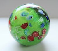 Large Murano Glass Tutti Frutti Paperweight 10cm tall