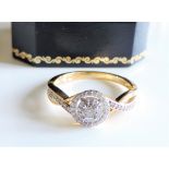 Diamond Ring Gold on Sterling Silver