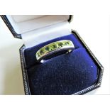 Sterling Silver 7 Stone Peridot Ring