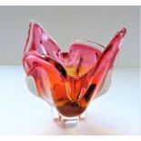 Vintage Art Glass Bowl By Josef Hospodka For Chribska Glassworks c. 1960's