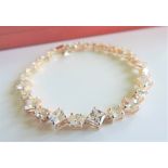 Sterling Silver 15.81 carat White Topaz Tennis Bracelet