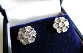 Sterling Silver Diamond Earrings New with Gift Box