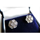 Sterling Silver Diamond Earrings New with Gift Box