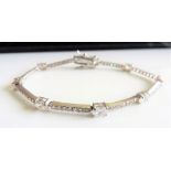 Sterling Silver 9.2 cts White Topaz Gemstone Bracelet