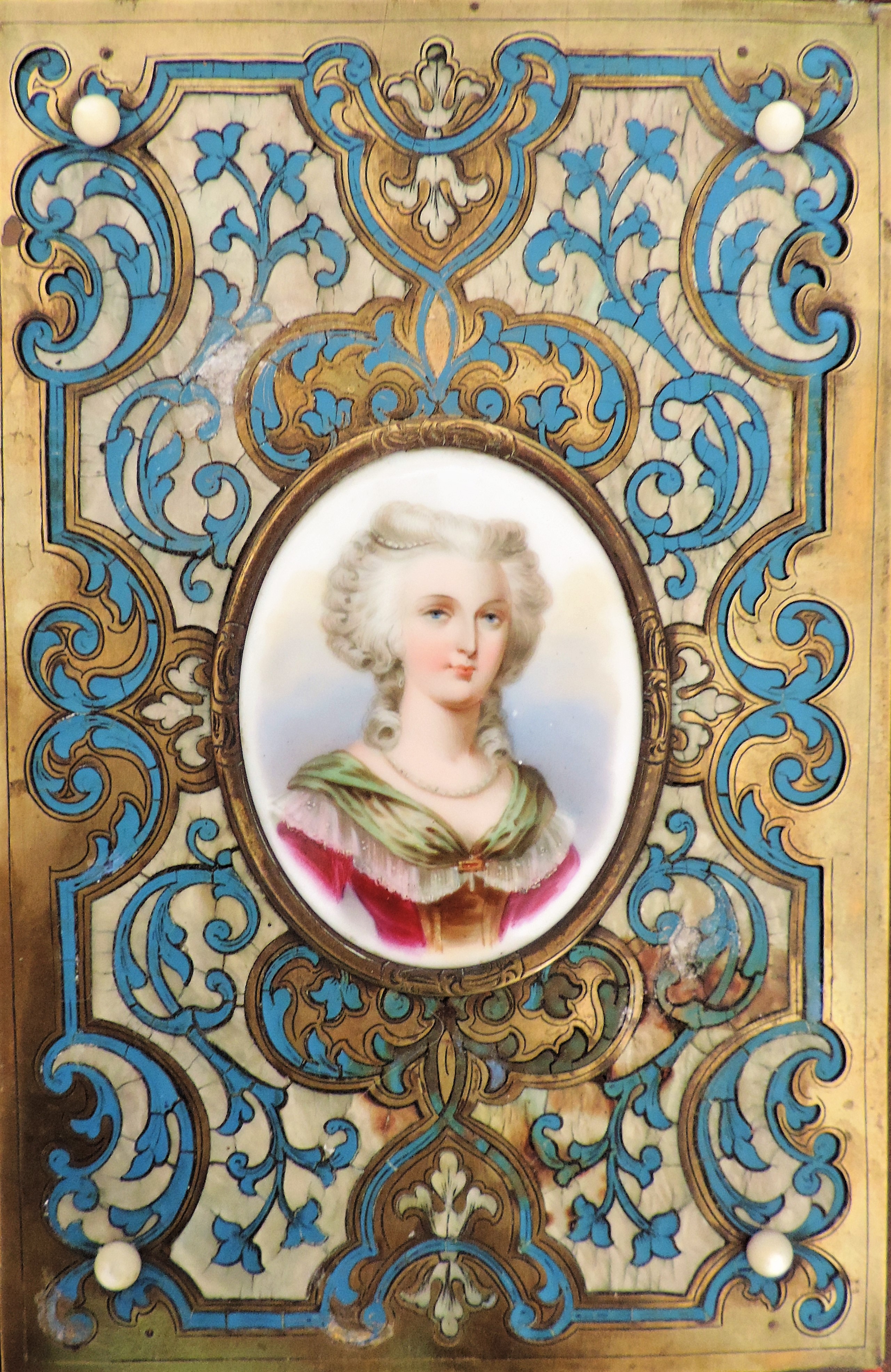 Antique Framed Miniature Portrait Marie Antoinette c.1780's - Image 5 of 10