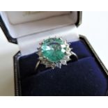 Sterling Silver Gemstone Ring Size R1/2