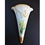 Antique Hand Painted Porcelain Wall Mounted Vase